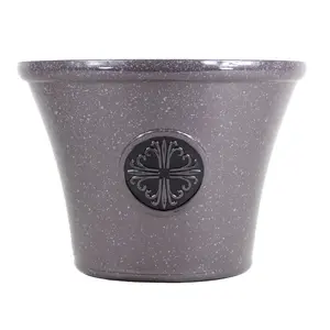 Garden Elements Indoor/Outdoor Plastic Modern Logo Planter with Drainage Holes, Lightweight & Durable, 14.75"