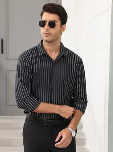 ELENCOCO Long Sleeve Thickened Stretch Shirt Longsleeves Blouse Striped Outdoorfun,Menswear,Father's Day gift,Tiktok shop deals,Gifts for him,Valentines day outfit Casual Crew Neck Casual Classy Fashion