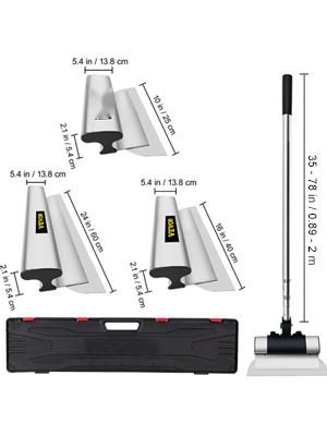 Skimming Blade Set With 25 Cm, 40 Cm And 60 Cm Blades And 35-78 In Extension Handle, European Stainless Steel Construction Knife, Aluminum Profile Smoothing Knockdown Spatula For Gyprock Drywall Wall Finishing