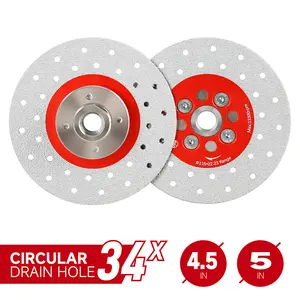 4.5-inch/5-inch Double-Sided Diamond Multi-Function Saw Blade Set - 5/8-11 Angle Grinder Threaded Arbor, Suitable for Cutting Marble/Quartz Stone/Natural Stone/Ceramic Tiles and Beveling Processing