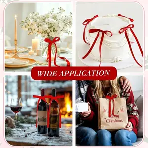 40-piece set of bow-shaped cake decoration accessories, including black and red ribbon styles, suitable for cakes, cupcakes, welcome parties, birthday banquets, weddings, Valentine's Day, Christmas, graduation ceremonies, and other occasions