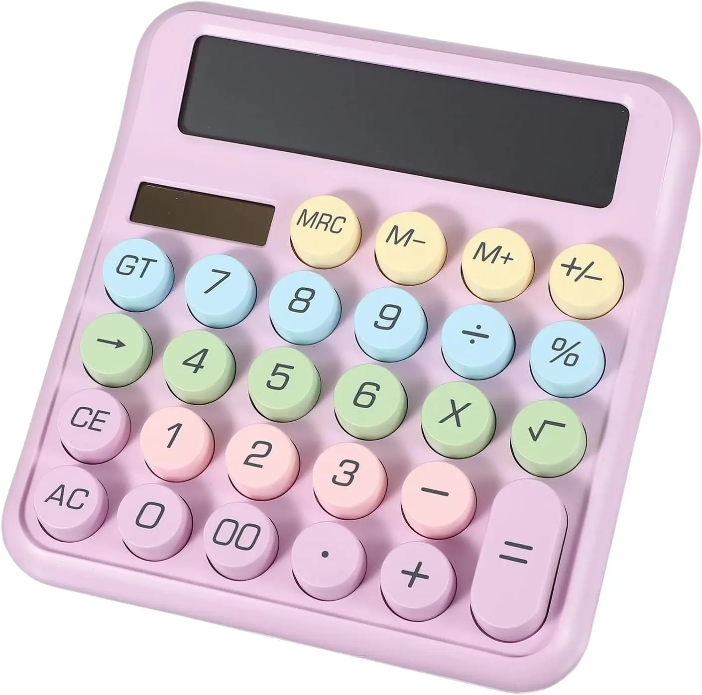12-Digit Desktop Calculator - Colorful Purple, 150 x 160 mm Large Screen LED Display, Large Keys, Portable Office Equipment, Ideal Gift for Girls, Friends, Family