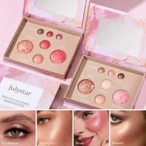 Multicolor Matte Powder Makeup Palette with Matte Shimmer Cosmetic Eyeshadow Highlighter Blush, Long-Lasting Brightening Concealer, Includes Mirror, Lightweight Natural Finish