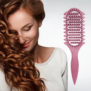 Curling Styling Brush,styling hair brushes for women,define styling brush for curly hair Purple wavy thermal brush defining curl rat tail comb Traditional  Paddle Hair Brush