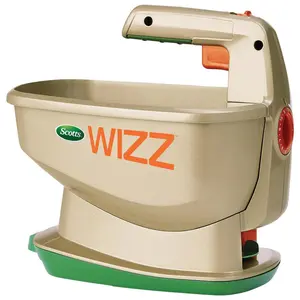 Spreader Holds up to 2,500 sq. ft. of Product, Handheld Spreader for Grass Seed, Fertilizer, Salt and Ice Melt
