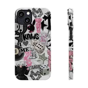 Kaws bear pattern phone case, a starlight girl aesthetic phone case, compatible with iPhone 17/16/15/14/13/12/11 Pro Max/Plus and Samsung Galaxy S23FE/22/23/24/25.