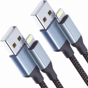 FT iPhone Charging Cable,  Pack [MFi Certified] USB to Lightning Cable ft for Car Fast Charging Braided Short iPhone Cord Compatible with Apple iPhone ///Pro/X/XR///s/Plus/SE/iPad