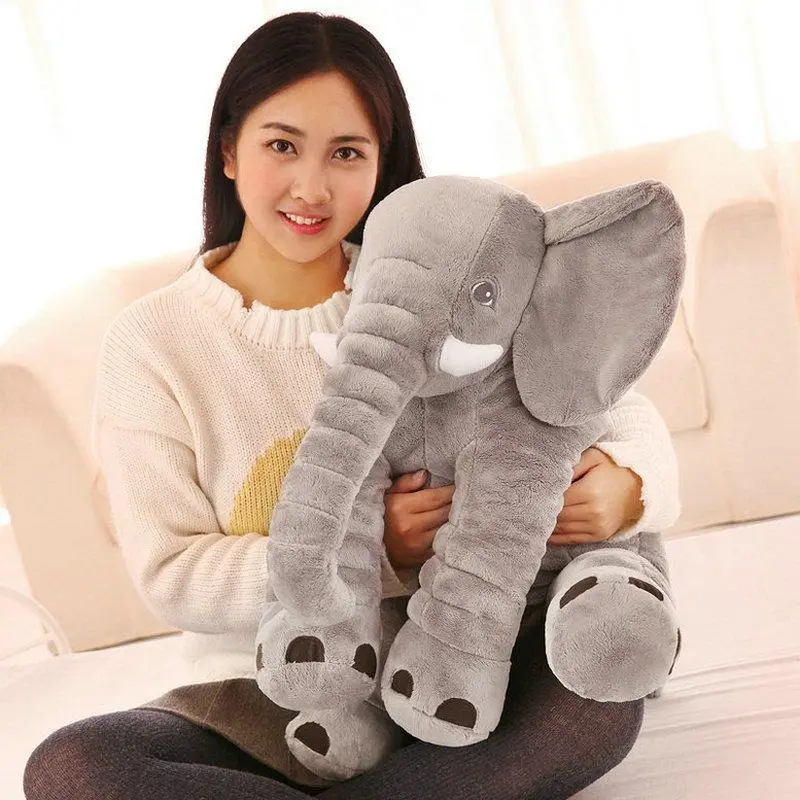 Soft Plush Elephant Stuffed Pillow 40/60cm Kids Back Cushion Cartoon Toy Birthday Gift gigantic