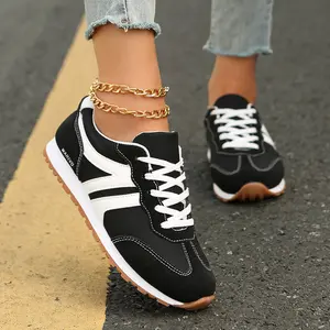 Retro Women's Running Shoes Lightweight Lace Up Athletic Shoes