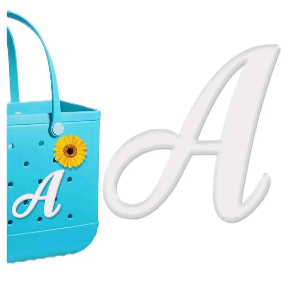 Letter Charms for Bogg Bag，White Alphabet Lettering Accessories Charms Compatible with Bogg Bag Original All Models, Insert Decorative Letter for Hand