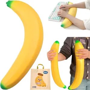 Banana Squishy, 2026 New Jumbo Banana Squishy, 18'' Soft Slow-Rising High-Elastic Stretchable Realistic Giant Fruit Squishies for Stress Relief