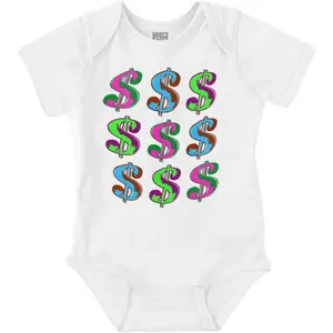 Cool Urban Cash Money Dollar Sign Baby Romper Boys or Girls