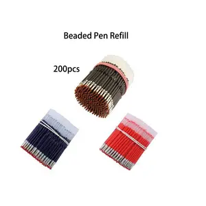 200-Piece Beaded Pen Refills, & Blue Ink, Creative Holiday Stationery, Gift Option, School Supplies, Fashion Writing Office Essentials