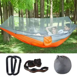 Fully automatic quick-opening hammock with mosquito net, suitable for outdoor camping, fishing, hunting, and mosquito prevention.