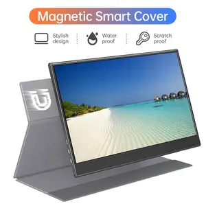 DGFAN 15.6'' Portable Monitor, 1080P FHD USB-C HDMI Second External Monitor for Laptop PC Mac Phone PS Xbox Swich IPS Ultra-Thin Zero Frame Gaming Monitor/Premium Smart Cover