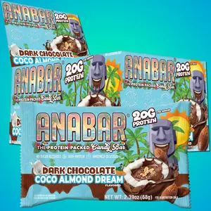 Anabar Coco Almond Dream - 12 Pack - Best Tasting Protein Bar 20g Protein Almond Butter Coconut Dark Chocolate Bar