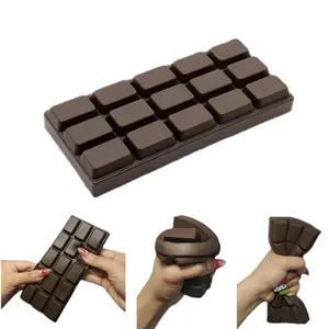1pcs Simulation Chocolate Squishy Toy, Stress Relief Fidget Fun Squeeze Toy, Office Relaxation Gift, Desk Fidget, Sensory Fidget Relief with Cream Scent