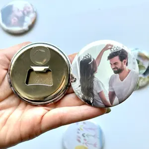 Bottle Opener Custom Photo Magnet– Personalized Image Gift, Magnetic Fridge Opener, Father's Day, Wedding Favor, Keepsake