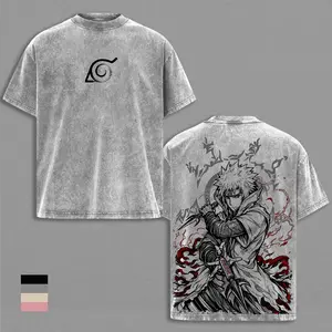 Minato Namikaze Naruto Anime Graphic Tee Vintage Washed Shirt Unisex Streetwear Hidden Leaf Symbol Anime Shirt Fourth Hokage Kunai Tee Naruto Anime Clothing Gift for Fans