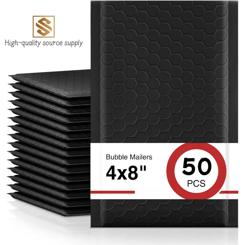 High-quality source supply Black/Light pink Bubble Mailers 4x8 Inch, Waterproof Soft Padding Envelopes, Self-Sealing, Small Business Use, Padded Envelope, 50 Pack, Bubble Poly Mailer, Mailing Envelopes, Shipping Envelopes, Shipping Supplies