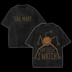 Project Hail Mary Hoodie Rocky You Sleep I Watch Shirt, Andy Weir Sci-Fi Bookish Merch, Eridian Alien Graphic Tee, Vintage Distressed Washed Streetwear Oversized Hoodie for Book Lovers, Space Gift