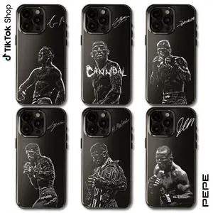 PEPE MMA "All-Star Legends" Signature Phone Case — Legendary Fighter Series | Iconic Athlete Black Protective Cover | Exclusive "Fight Night" Gift | Heavy-Duty Protection | Compatible with iPhone 17–11 Pro Max/Plus & Samsung Galaxy S23–25 Series