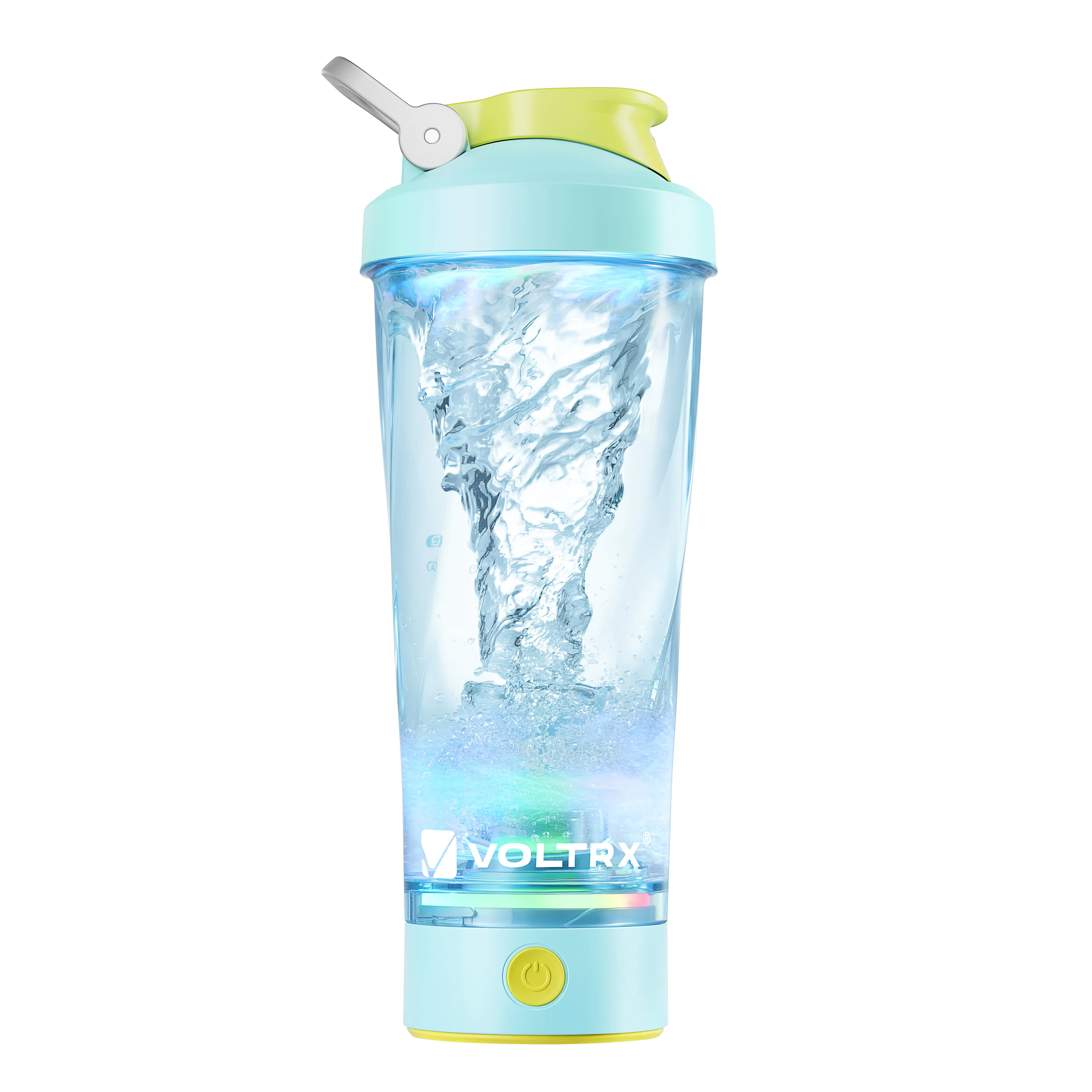 VOLTRX Electric Shaker Bottle - Vortexboost Portable USB C Rechargeable Protein Shake Mixer, Shaker Cups for Protein Shakes, BPA Free, Waterproof, Colored Light Base, 24 Oz