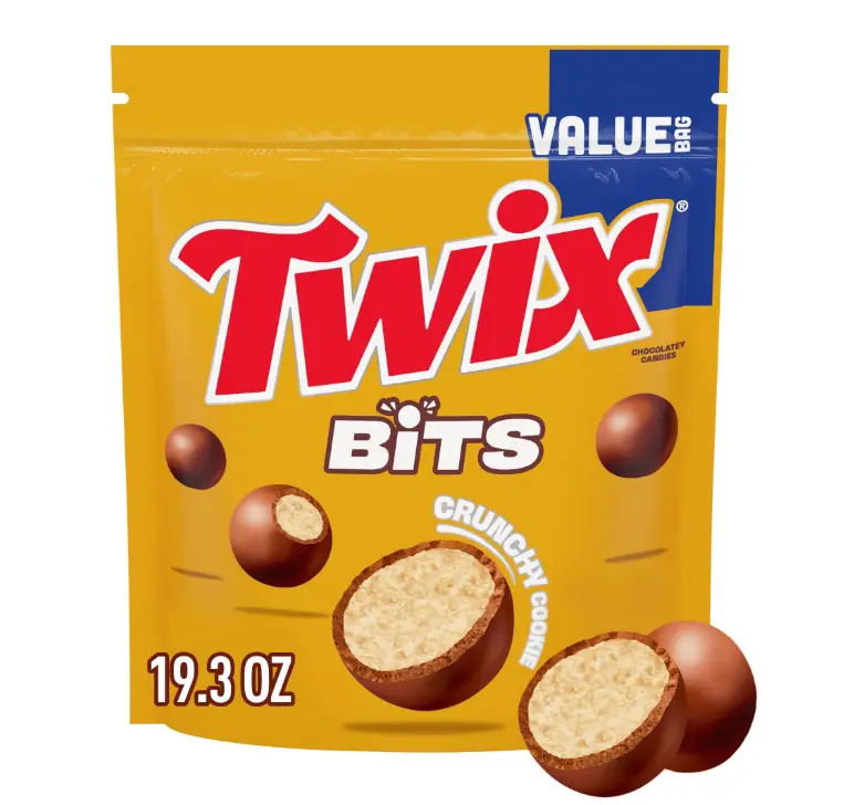 Twix Bits Crunchy Cookie Candy, 19.3 oz Value Size, Chocolate Coated Snacks with Poppable Caramel Center & Biscuit Treat Base,summerwins