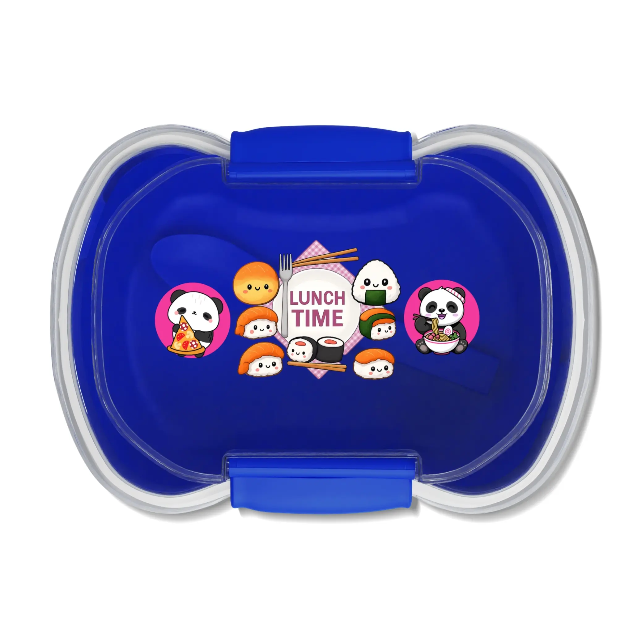 Cute Kawaii Bento Lunch Box | Panda & Sushi Lunch Container | Two-Tier Kids Lunch Box