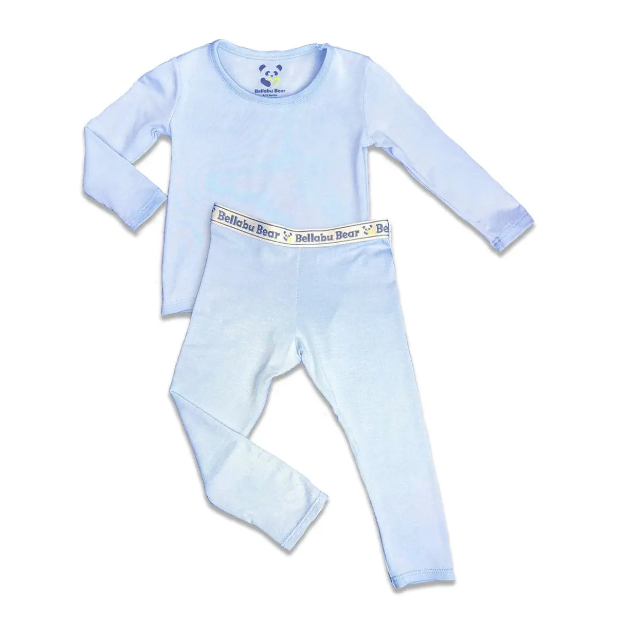 Bellabu Bear Sky Blue Bamboo Kids Pajamas - Soft and Hypoallergenic
