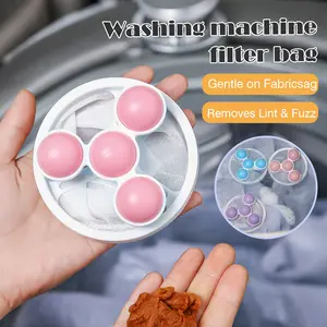 3 Counts Washing Machine Filter Bag, Reusable Floating Hair Filter for Laundry Lint Cotton