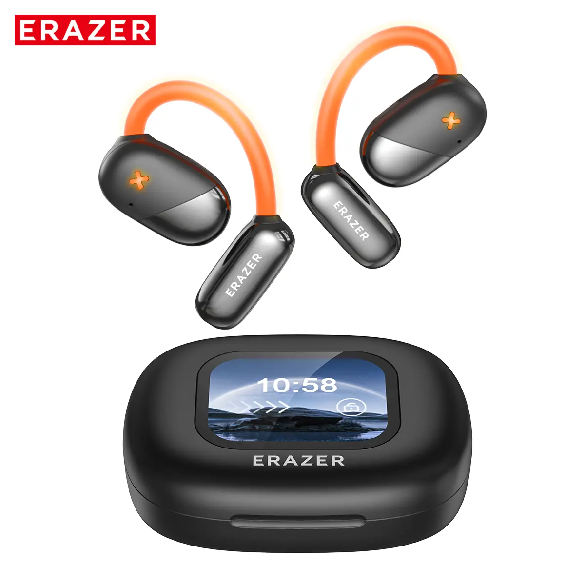 ERAZER XF33 OWS Wireless Bluetooth 5.4 Luminous Headset LED Full Color Display Touch Screen Gaming Headphone HlFl Sound Quality Music Built-in Microphone Earbuds