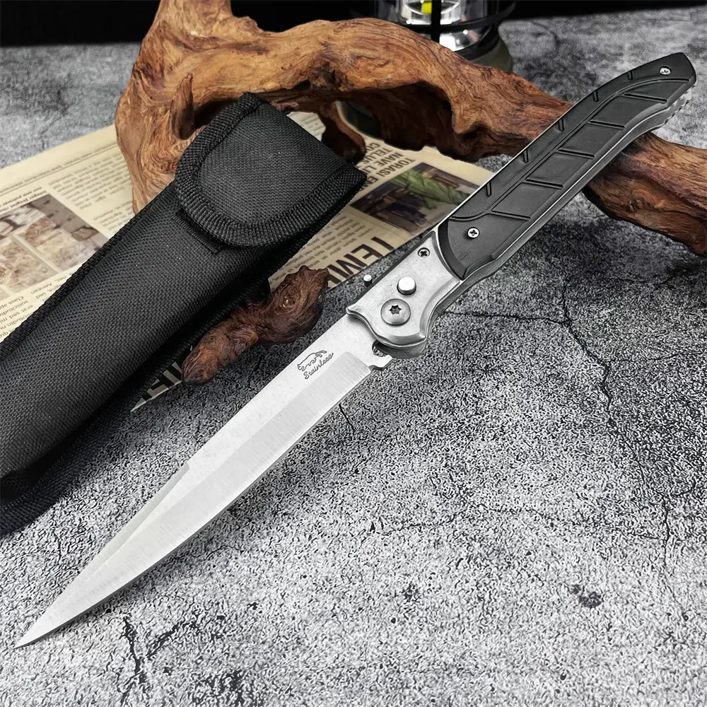 folding pocket knife with a 420 stainless steel blade and sheath, an essential tool for outdoor hiking and mountaineering, a versatile knife for jungle adventures, fishing, and camping, Multi functional knives, Camping portable knives