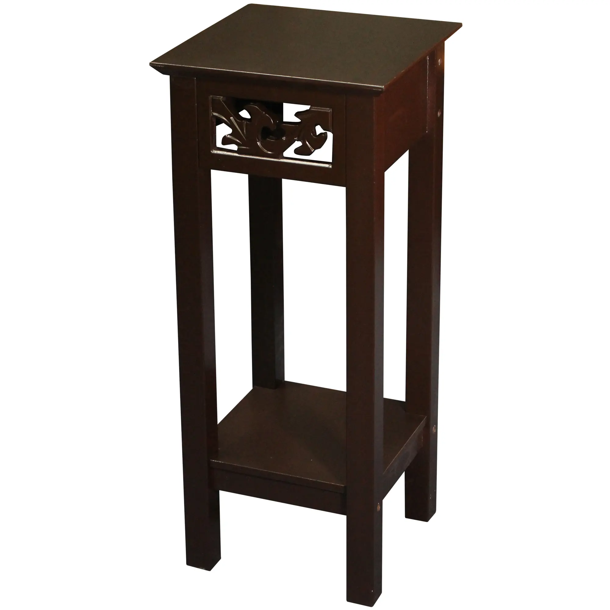 eHemco Plant Decorating Stand End Table Side Table with Storage Shelf, 23.7 Inches Wooden