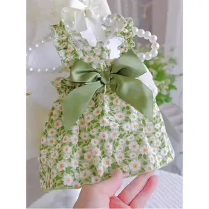 Princess Pet Dress with Bows, Summer Fitted Clothing for Small-Medium Dogs & Cats