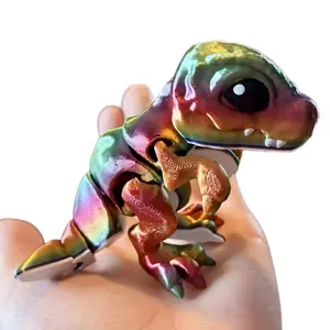 Articulated T-Rexes | 3D printed plastic articulated T-Rex fidget toy for fun and stress relief - Decor Multicolor Gift