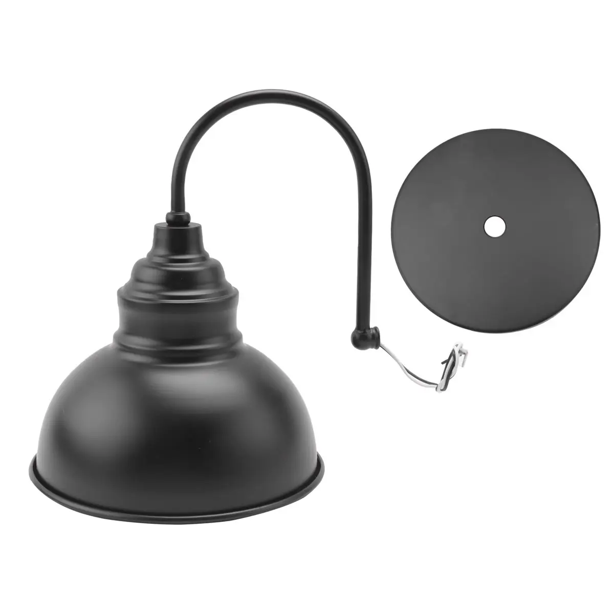 Vintage Wall Sconce Gooseneck Barn Flat Light Industrial Vintage Farmhouse Wall Sconce Outdoor Waterproof (Black)