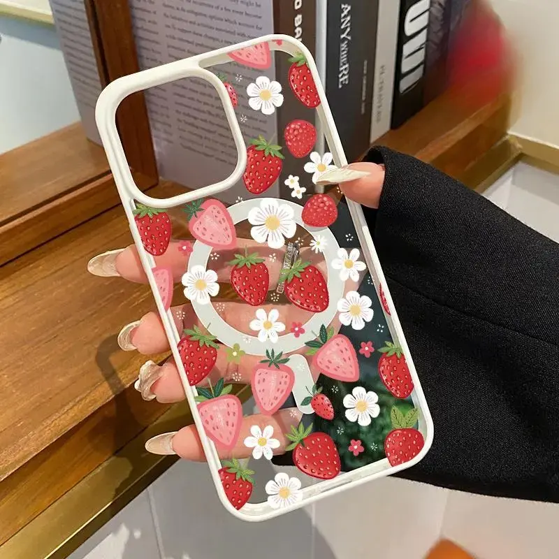 Strawberry Daisy Design phone case by Mood In Case
