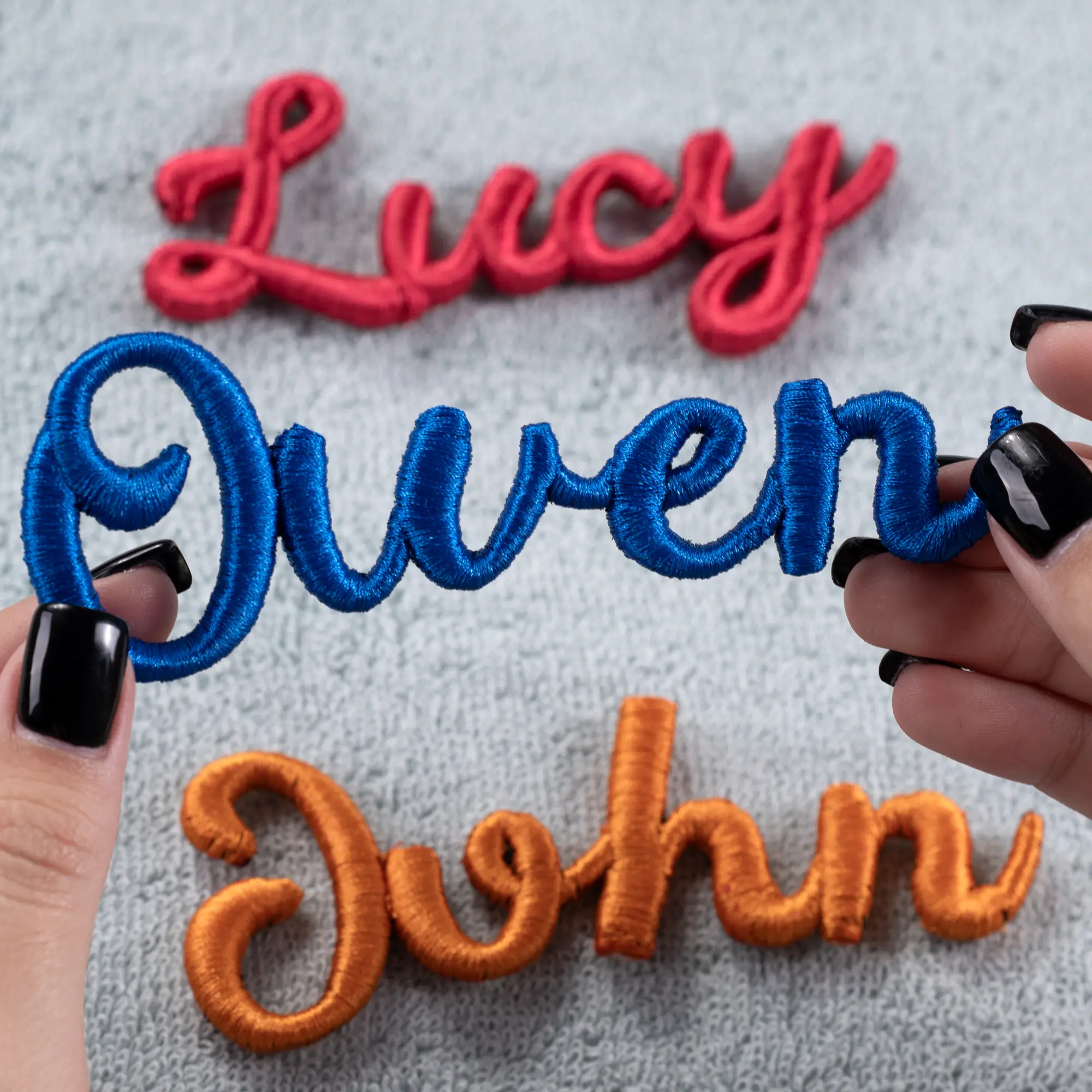 Custom Name Iron on Patch | Personalized Embroidered Name 3D Patches for Backpacks Hats Jackets