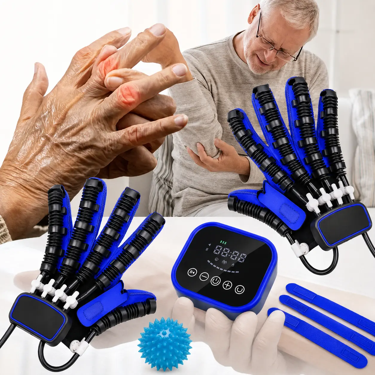 Rehabilitation Robot Glove, Finger Exerciser for Stroke Recovery, Hand Function Rehabilitation Glove Device