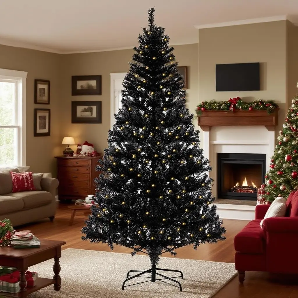 6.5FT Pre-Lit Artificial Christmas Tree, Christmas Entrance Tree with Metal Base &  818 Branch, Xmas Tree Holiday Decoration for Home Office Party