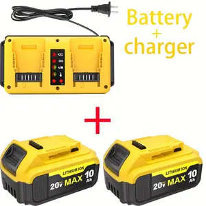 Multi-Port Rapid Battery Charger Station,Battery Charger for Power Tool, Dual-Bay Fast Charging, Compatible with Devvalt 18V/20V Lithium Battery Packs, with Status Indicator Light & Over-Temperature Protection