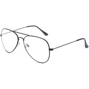 Classic Aviator Non Prescription Metal Frame Clear Lens Glasses for Women Men