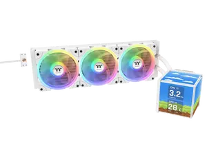 Thermaltake MINECUBE 360 Ultra CPU Liquid Cooler; Intel/AMD Compatible; 3x120mm 500~2000rpm SWAFAN EX ARGB; 360mm Radiator; MAGForce 2.0. 4x 3.95" TFT LCD Screens; Swappable Fan Blades; TT LCD Screen Control; Snow; CL-W482-PL12SW-A