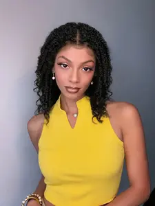 Women's Full Lace Knotless Braided Wig, Box Braid Wig with Baby Hair, Synthetic Natural Full Lace Front Wig, Glueless Frontal Wig, Lace Frontal Wigs, 14 Inches