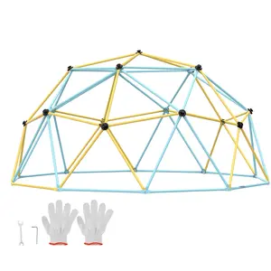 VEVOR Climbing Dome, Jungle Gym Supports 750LBS and Easy Assembly, 10FT Geometric Dome Climber Play Center for Kids 3 to 10 Years Old,with Climbing Grip, Outdoor Backyard Play Equipment for Kids