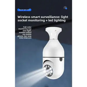 360° Panoramic Light Bulb Security Camera – Wireless Home Surveillance Camera with HD Night Vision, Motion Detection, and Easy WiFi Setup