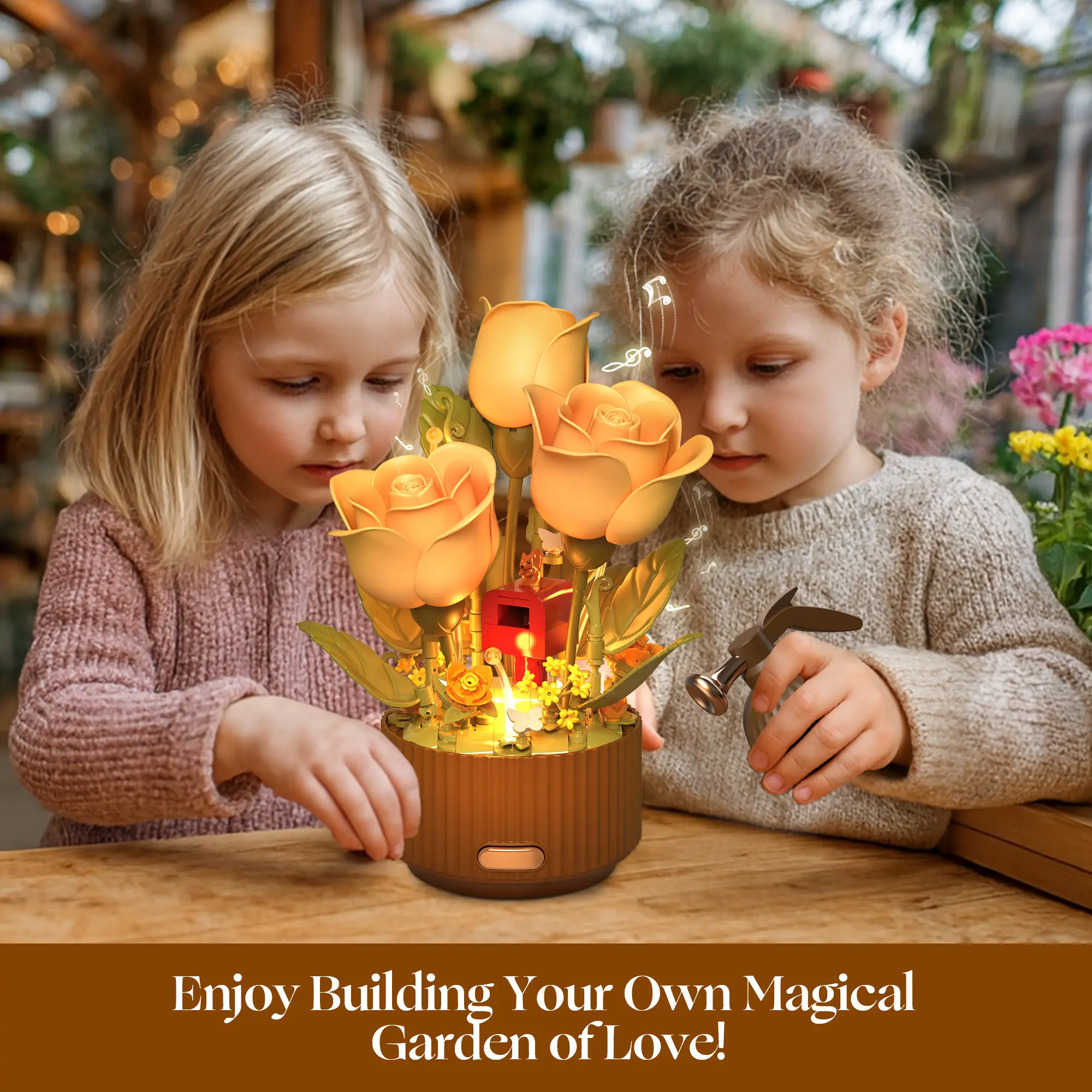 Whisper Of Rose,TOKMOC Blooming Rose Building Blocks Set,DIY