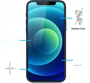 NEW'C 3 Pack Designed for iPhone 12,iPhone 12 Pro Screen Protector (6.1"), Tempered Glass, Case Friendly Bubble Free Ultra Resistant Cellphone Protection