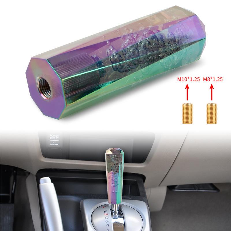 Universal Crystal Bubble Shift Knob, Iridescent Acrylic Diamond Gear Shifter for Car Modification Gear Shift Knob Weighted